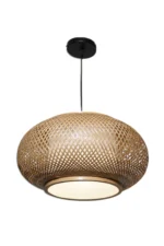 Natural Bamboo Chandelier with Acrylic Diffuser 50cm - Image 4