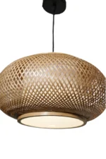 Natural Bamboo Chandelier with Acrylic Diffuser 50cm - Image 2