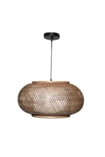 Natural Bamboo Chandelier with Acrylic Diffuser 50cm - Image 3