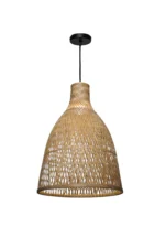Natural Bamboo Bell Pendant Light 35cm - Image 4