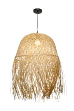 Natural Bamboo Fringed Chandelier 45cm - Image 6
