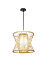Modern Geometric Bamboo Hourglass Chandelier - Image 4