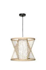 Modern Geometric Bamboo Hourglass Chandelier - Image 2