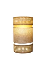 Triple Layer Cane and Linen Wall Sconce - Image 4