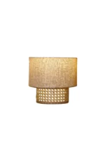 Dual Layer Cane and Linen Wall Sconce - Image 5