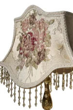 Antique Rose Silk Brass Lamp - Image 5