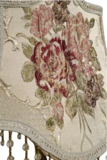 Antique Rose Silk Brass Lamp - Image 4