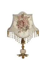 Antique Floral Brass Table Lamp - Image 2