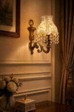 Classic Brass Wall Sconce with 13cm Shade