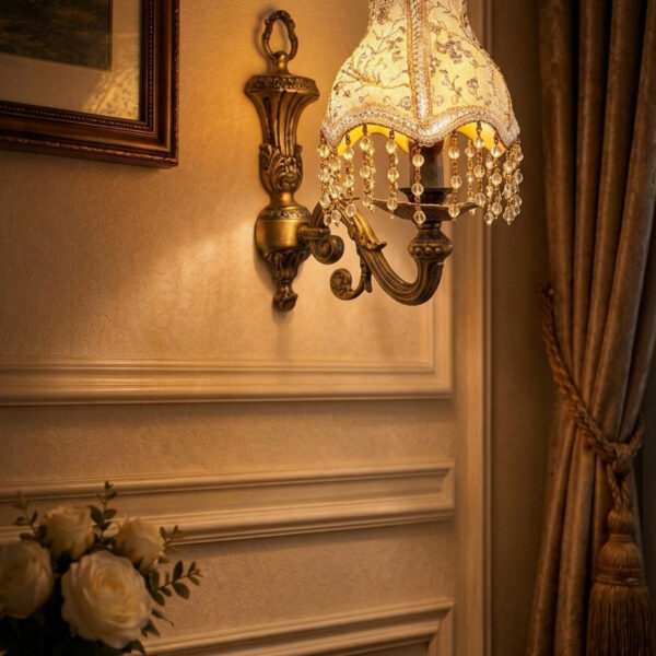 Classic Brass Wall Sconce with 13cm Shade