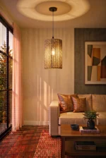 Handwoven Jute Rope Cylinder Pendant Light