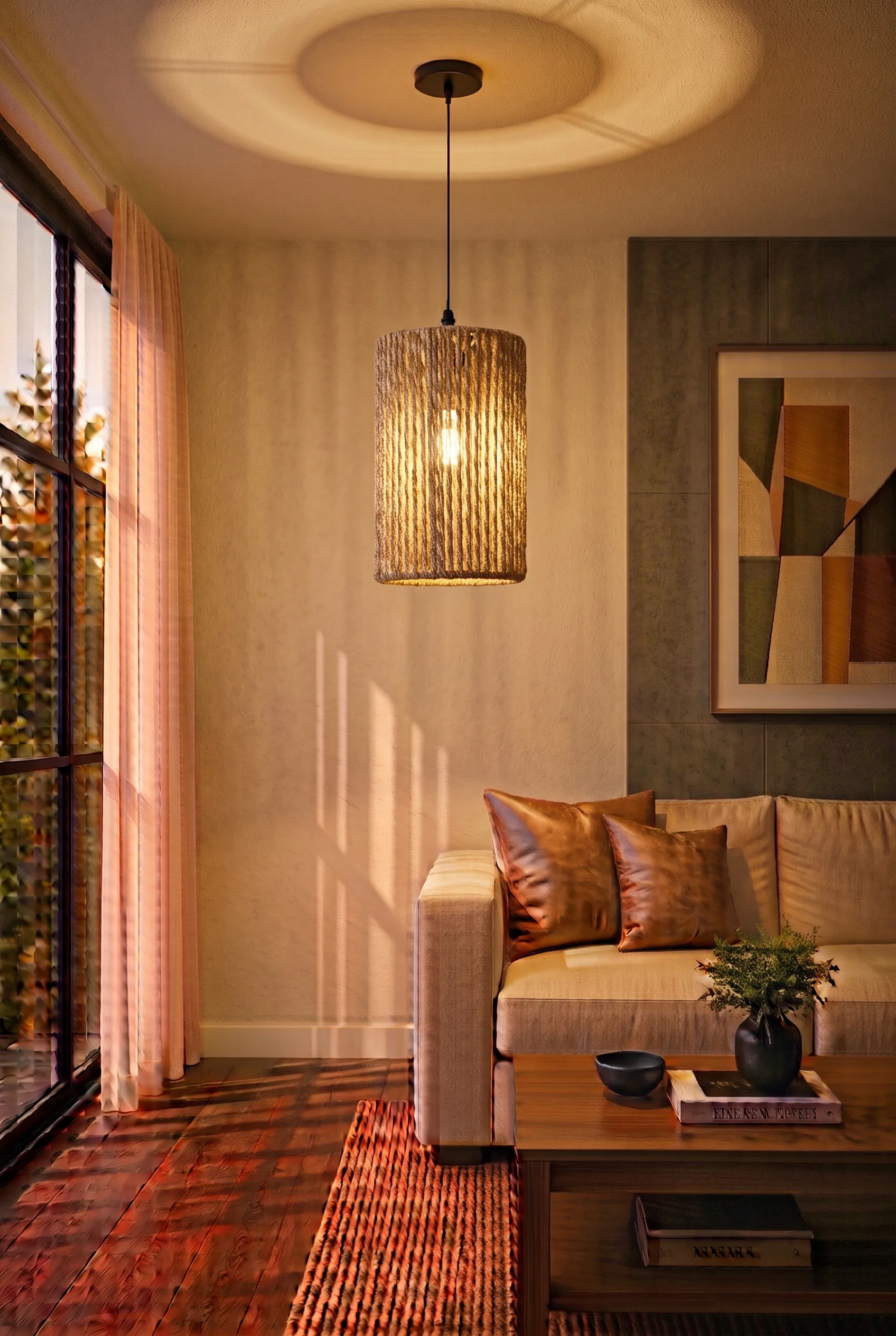 Gemini_Generated_Image_vl99t3vl99t3vl99_result002 Handwoven Jute Rope Cylinder Pendant Light - Image 1