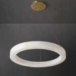 Modern Alabaster LED Ring Chandelier 60cm - Image 2