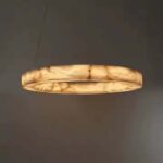 Modern Alabaster LED Ring Chandelier 60cm