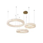 Modern Alabaster LED Ring Trio Chandelier 50-60-80cm - Image 2