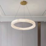 Modern Alabaster LED Ring Chandelier 60cm - Image 4