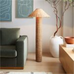 Organic Rattan and Bamboo Pillar Floor Lamp - Image 3