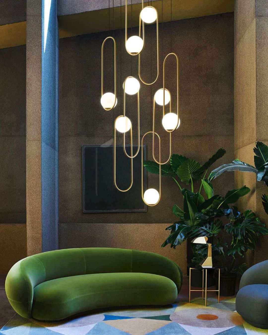 PHOTO-2024-10-16-12-40-09_f2f5295f-289c-41bb-b39e-29df5ac7f852 Modern Cascading U Frame Gold Chandelier 10 Lights - Image 1