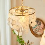 Natural Shell Disc Gold Chandelier - Image 5