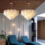Natural Shell Disc Gold Chandelier - Image 4